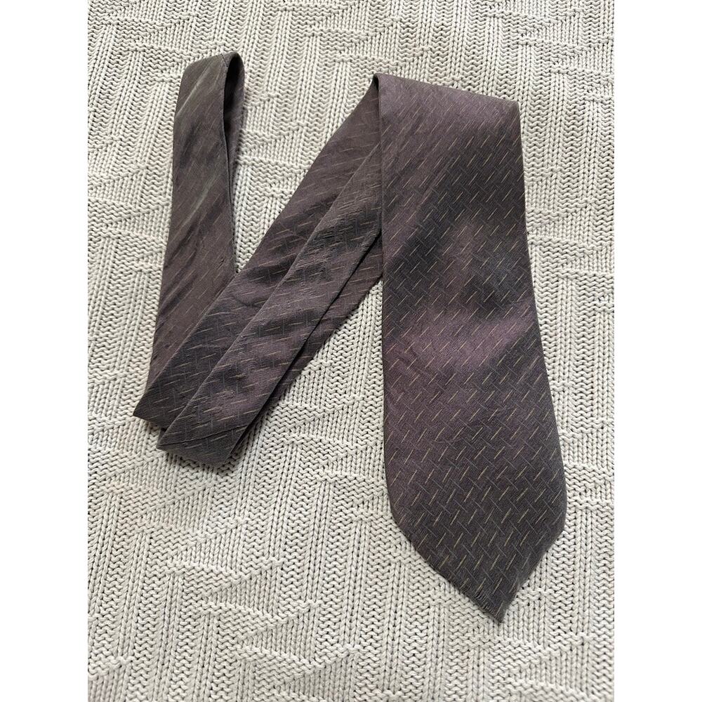 Calvin Klein maroon metallic silk tie